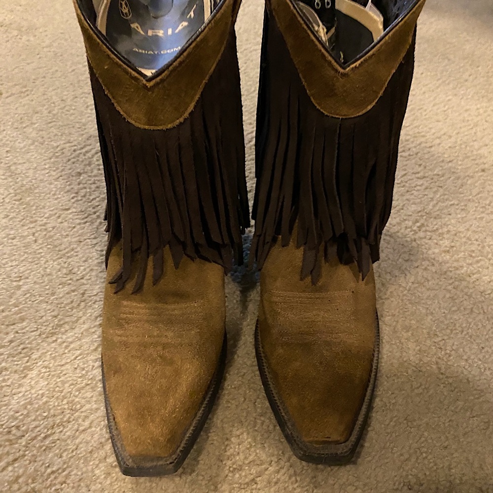 Ariat fringe boots brown size 8